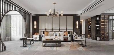 新中式客餐厅3D模型下载